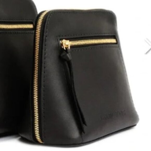 Portland Leather Handbags - New Portland Leather "Almost Perfect" Small Black Leather Crossbody The Luna Bag